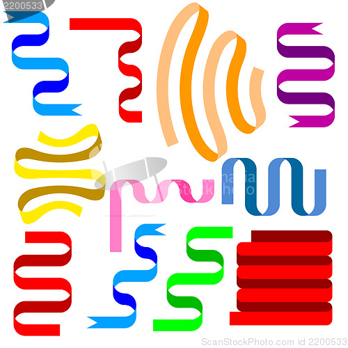 Image of Set   ribbons  and banners, vector illustration