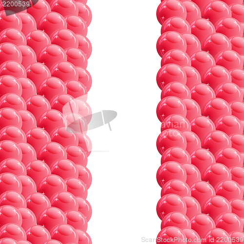 Image of Background with glossy red balloons. Vector illustration.