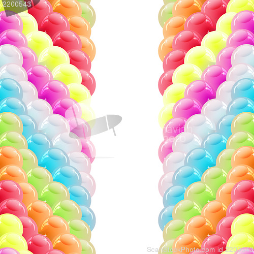 Image of Background with glossy multicolored balloons. Vector illustratio