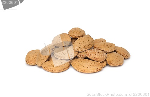 Image of almonds on white background