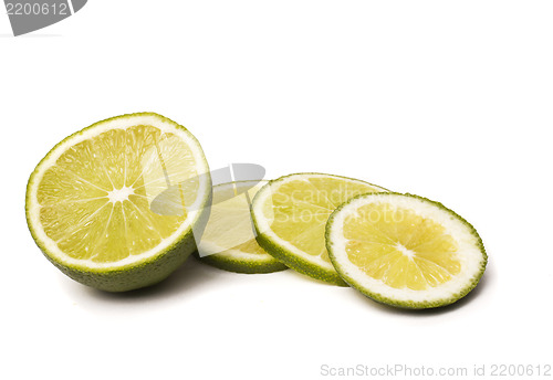 Image of Fresh ripe lime isolated on white background