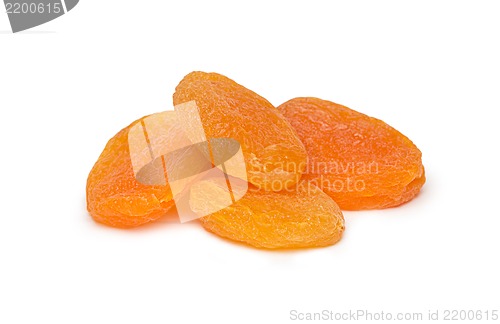 Image of Dried apricots on a white background