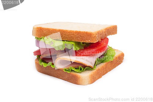 Image of Sandwich with bacon and vegetables