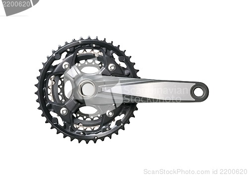 Image of Bike crankset and chainring isolated