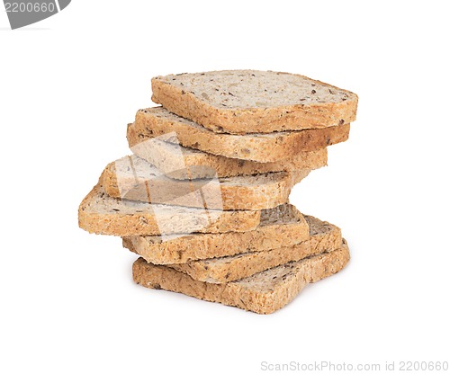 Image of bread slices isolated on white background