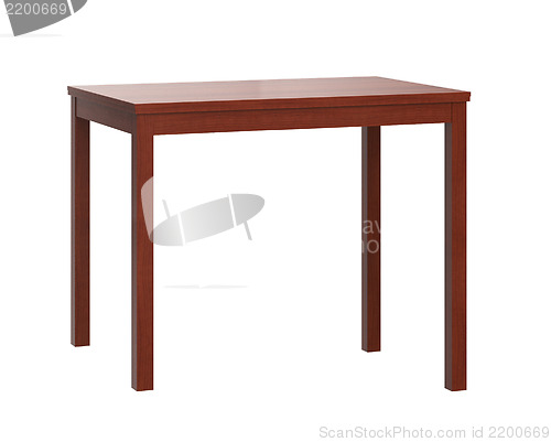 Image of Wooden table on white background
