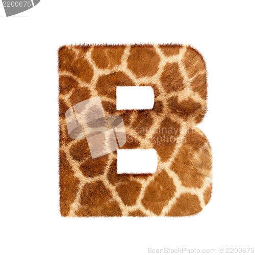 Image of Letter from giraffe style fur alphabet. Isolated on white background. With clipping path.