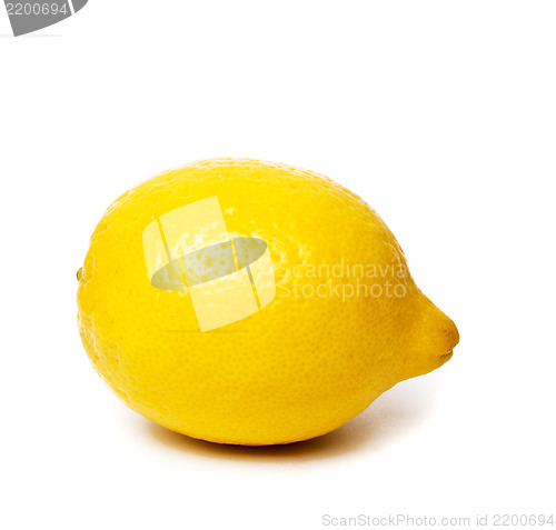 Image of yellow ripe lemon over the white background (clipping path)