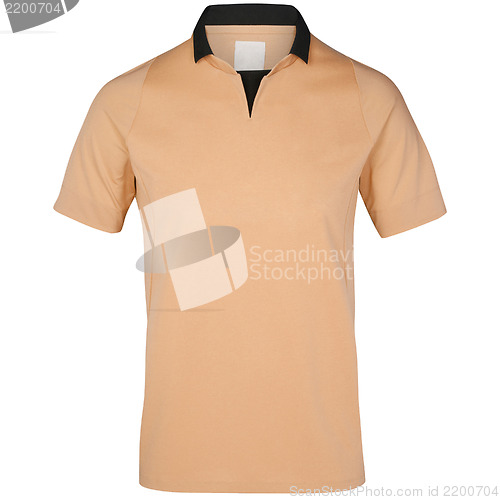 Image of blank polo t-shirt isolated on white background.