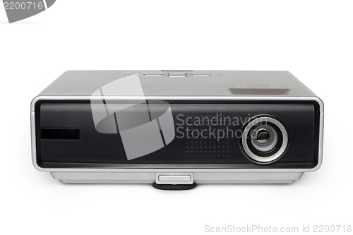 Image of multimedia projector on white background