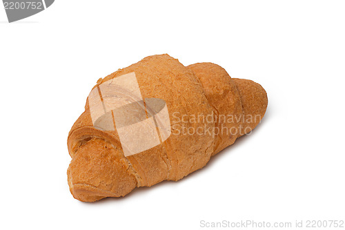 Image of Fresh and tasty croissant over white background