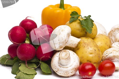 Image of vegetables isolated on a white background