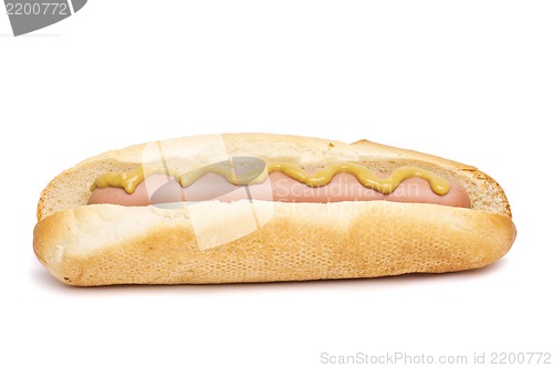 Image of An old-fashioned hot dog with mustard