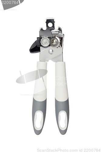 Image of Can opener - equipment for opening cans on white background