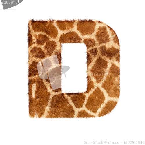 Image of Letter from giraffe style fur alphabet. Isolated on white background. With clipping path.