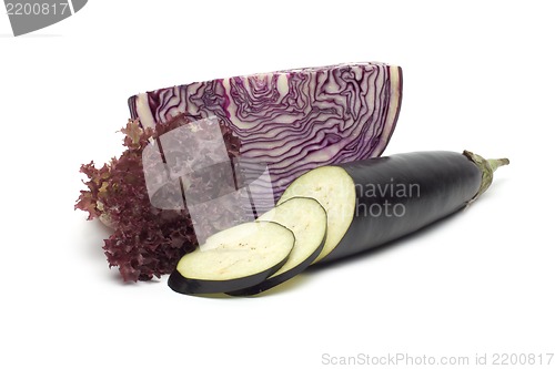 Image of fresh vegetables on the white background