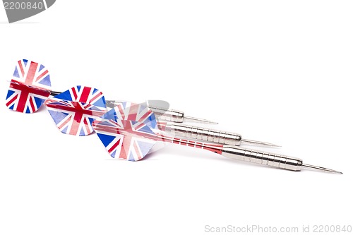 Image of et of darts isolated on white background.