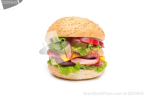 Image of cheeseburger isolated on white