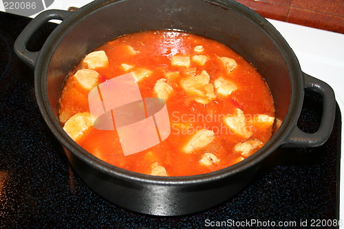 Image of Chicken-dish in iron-casserole