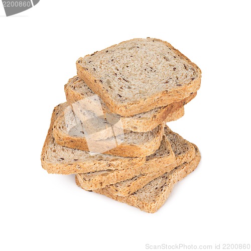 Image of sliced bread isolated on white background