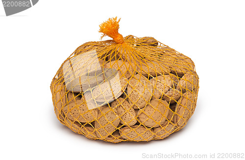 Image of almonds on white background