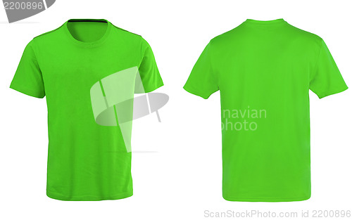 Image of Green t-shirt isolated on white background