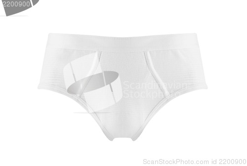 Image of Front view of simple white man's panties isolated