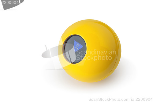 Image of the yellow magic 8 ball