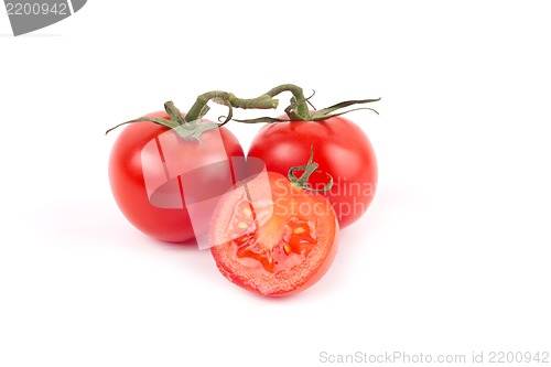 Image of Fresh tomatoes isolated on white