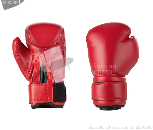 Image of Red boxing gloves isolated on white