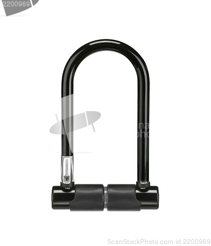 Image of Black bicycle lock isolated