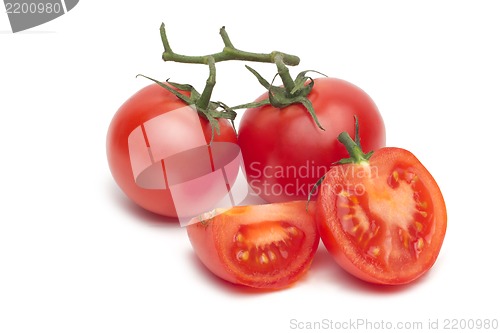 Image of Fresh tomatoes isolated on white