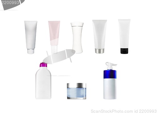 Image of composition of bottles and tubes