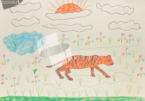 Image of childrens drawings - tiger