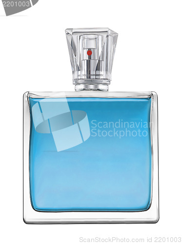 Image of men's perfume in beautiful bottle isolated