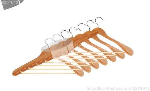 Image of wooden hanger set