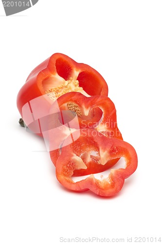 Image of red pepper isolated on white background