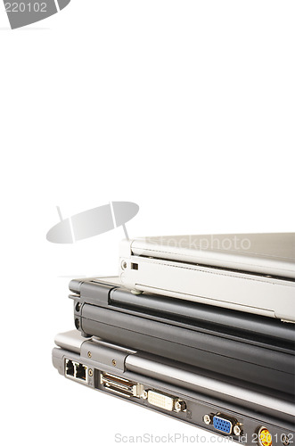 Image of Stacked laptops