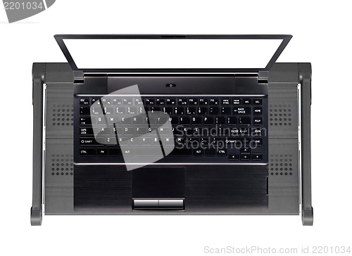 Image of Modern and stylish laptop on stand