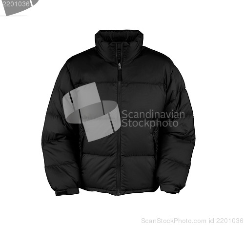 Image of black male winter vest isolated