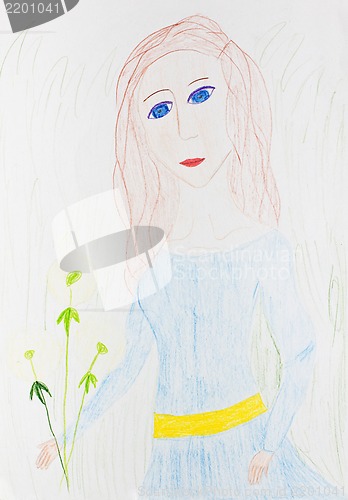 Image of child's drawing - girl