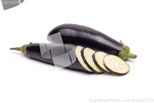 Image of eggplant or aubergine vegetable on white background