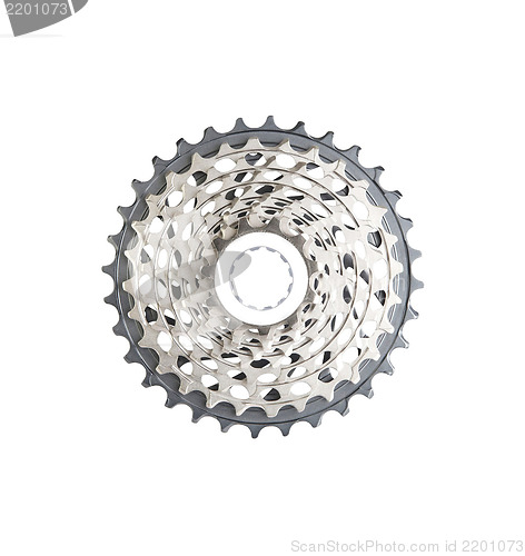 Image of bike cassette top view