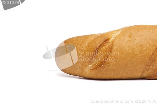 Image of a single plain hotdog bun, isolated on white