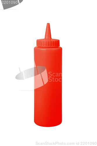 Image of ketchup bottle on a white background