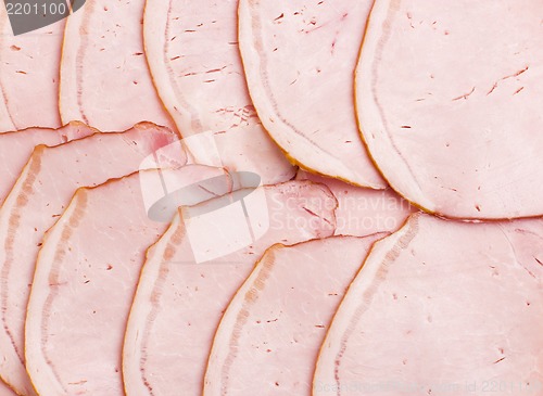 Image of slices of ham as a background