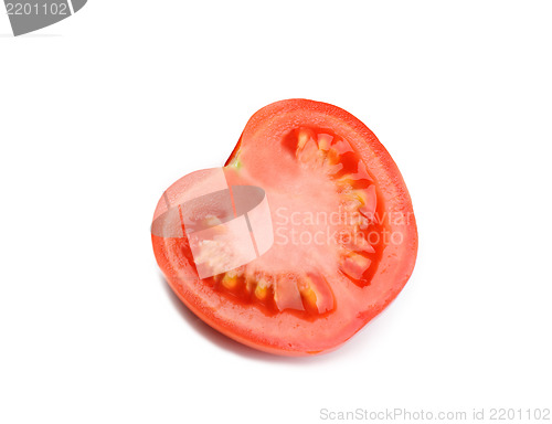 Image of slice of tomato isolated on white