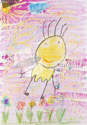 Image of Painting of easter bunny - children style