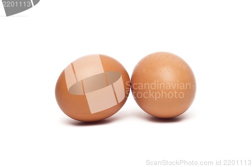 Image of two eggs are isolated on a white background