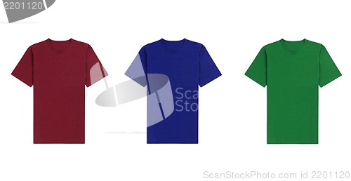 Image of various t shirts on white background